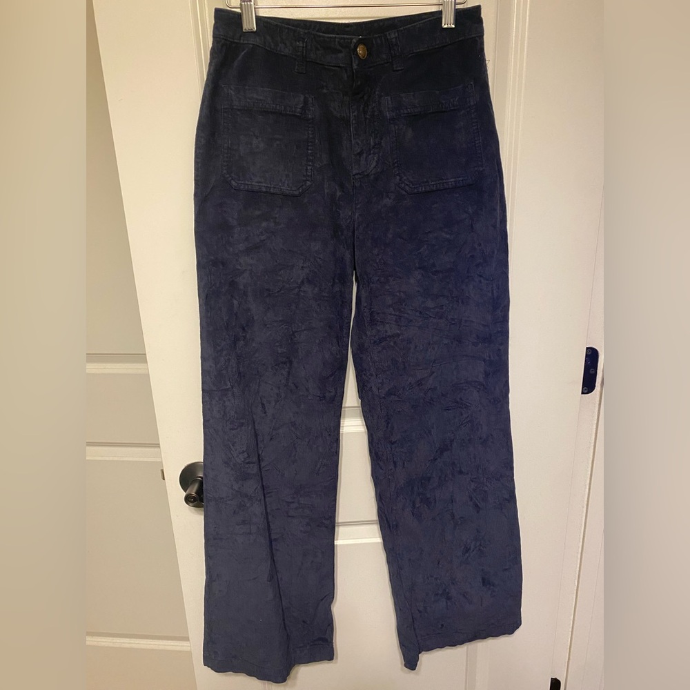 Faherty Midnight Blue Corduroy Patch Pocket Pants